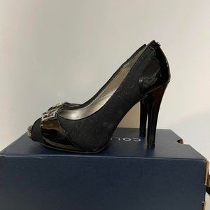 Guess Peep Toe Heels in Black Size 7